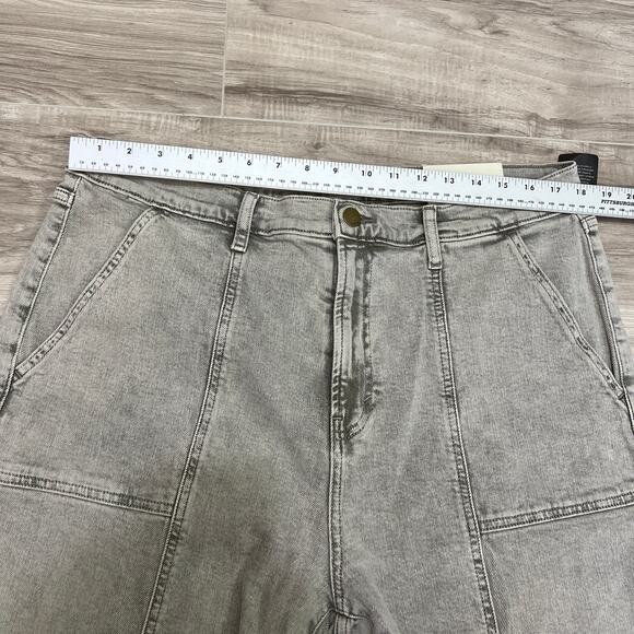 a.n.a High Rise Slim Straight Leg Fitted hip & Thigh Olive Taupe Jeans Size 18 - Picture 3 of 11